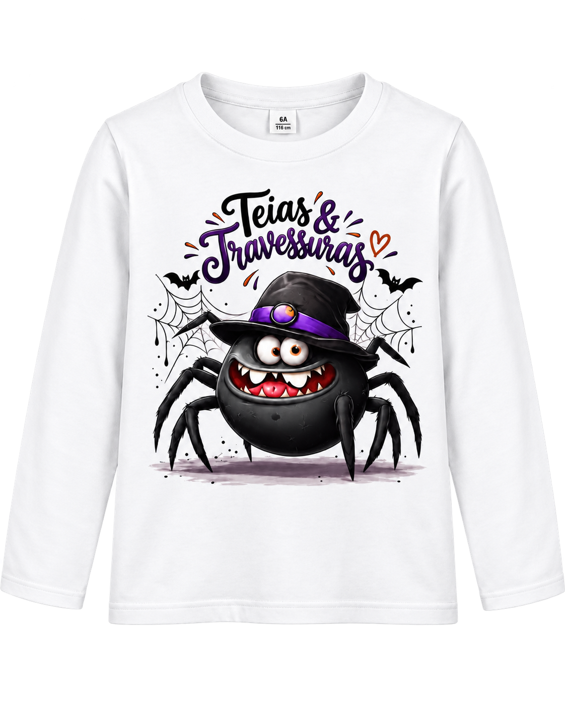 Camisola Infantil Halloween Teias & Travessuras