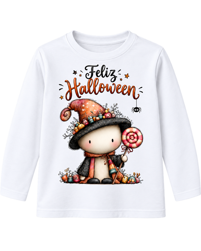 Camisola Infantil Halloween Bruxinha dos Doces