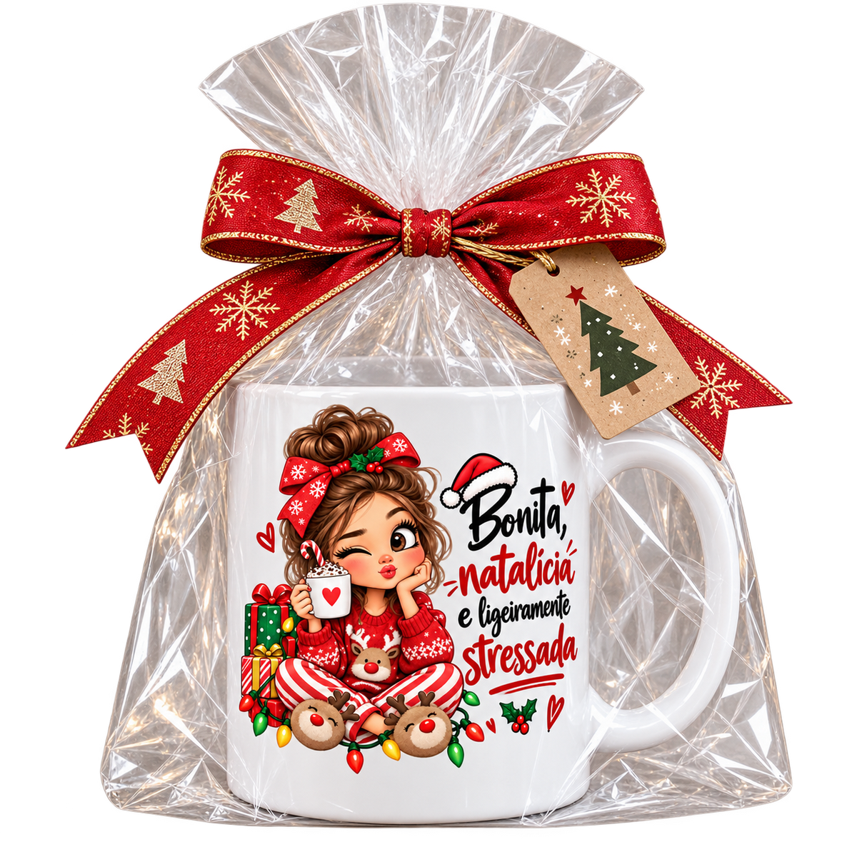 Caneca de Natal – Bonita, Natalícia e Ligeiramente Stressada