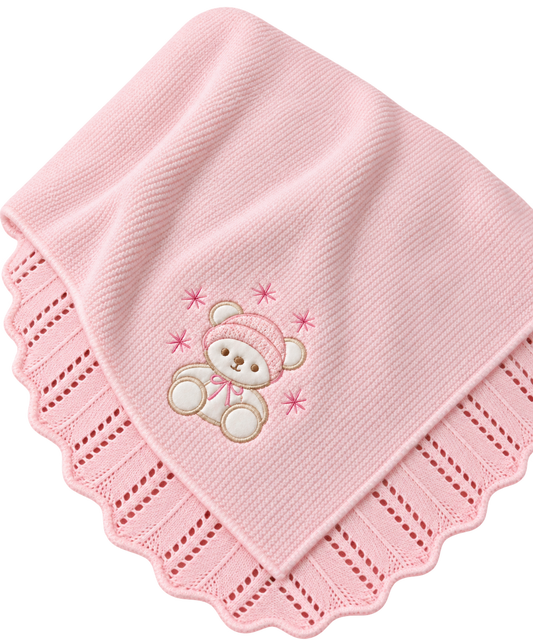 Manta de Bebé Rosa Ursinho