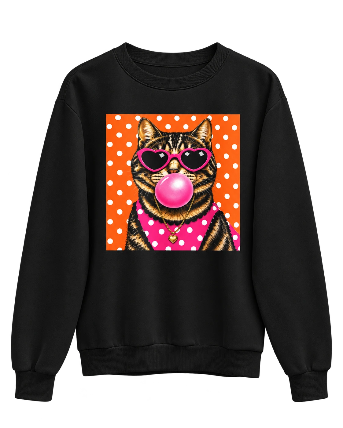 Sweat de Mulher S/ Capuz Gato Pop Art