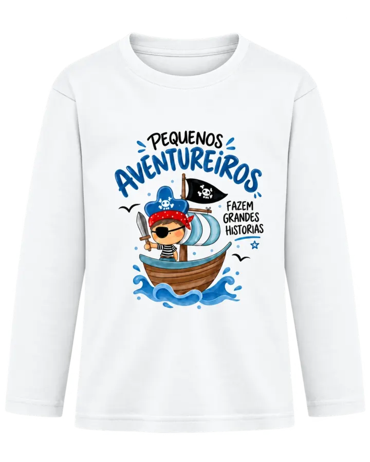 T-shirt de Manga Comprida Criança Pequenos Aventureiros