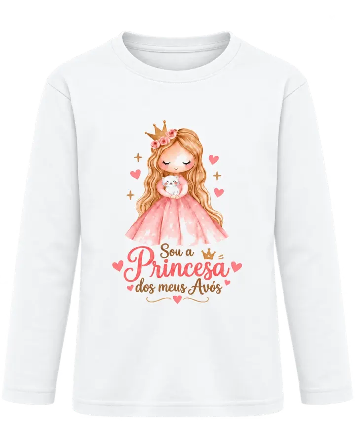 T-shirt de Manga Comprida Criança "Princesa dos Avós"