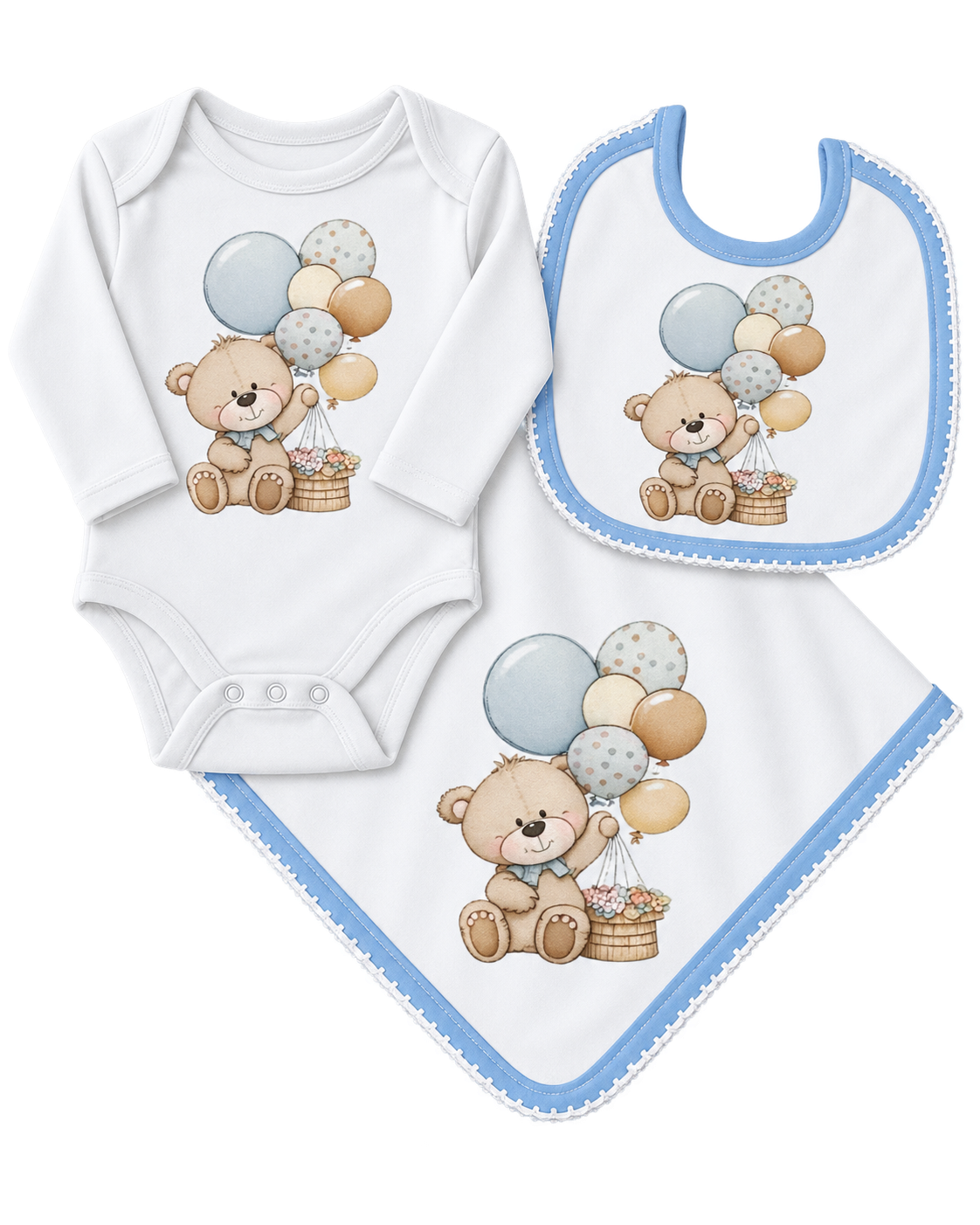 Conjunto de Bebé Ursinho c/ Balões