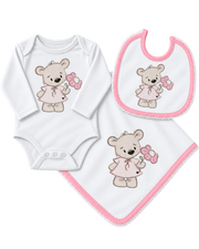 Conjunto — Conjunto de Bebé Ursinho c/ Flor