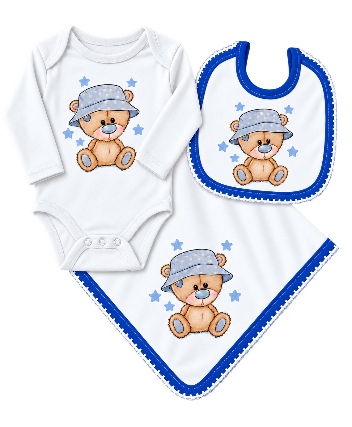 Conjunto de Bebé Ursinho c/ Estrelas