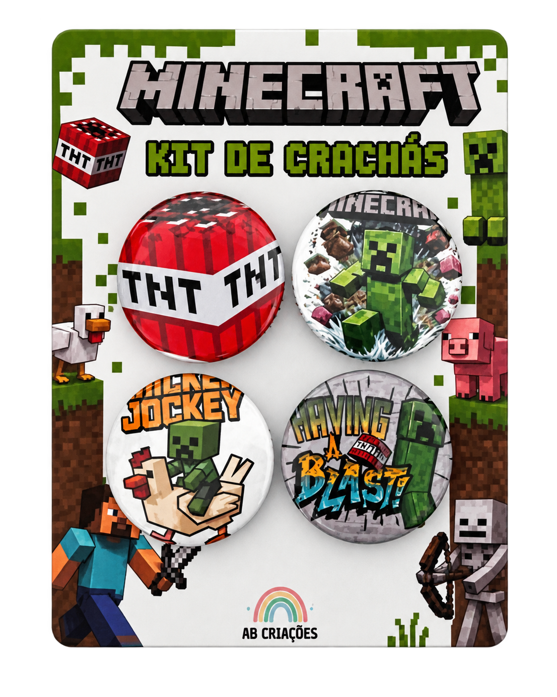 Kit de Crachás Minecraft