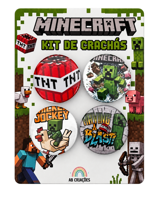 Kit de Crachás Minecraft