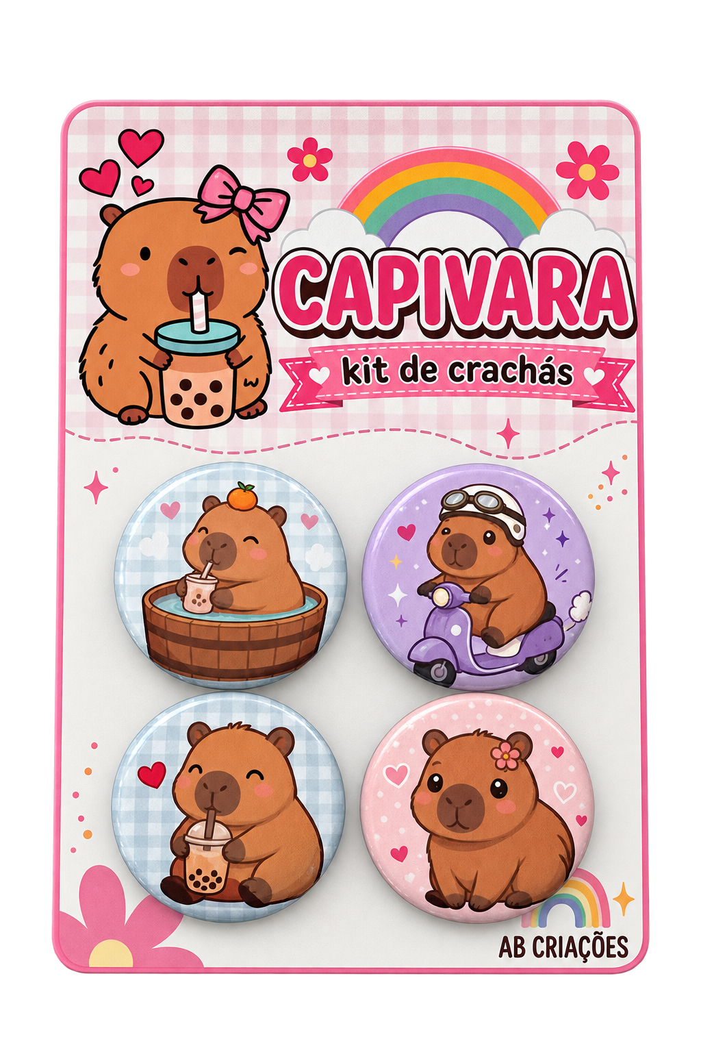Kit de Crachás Capivara