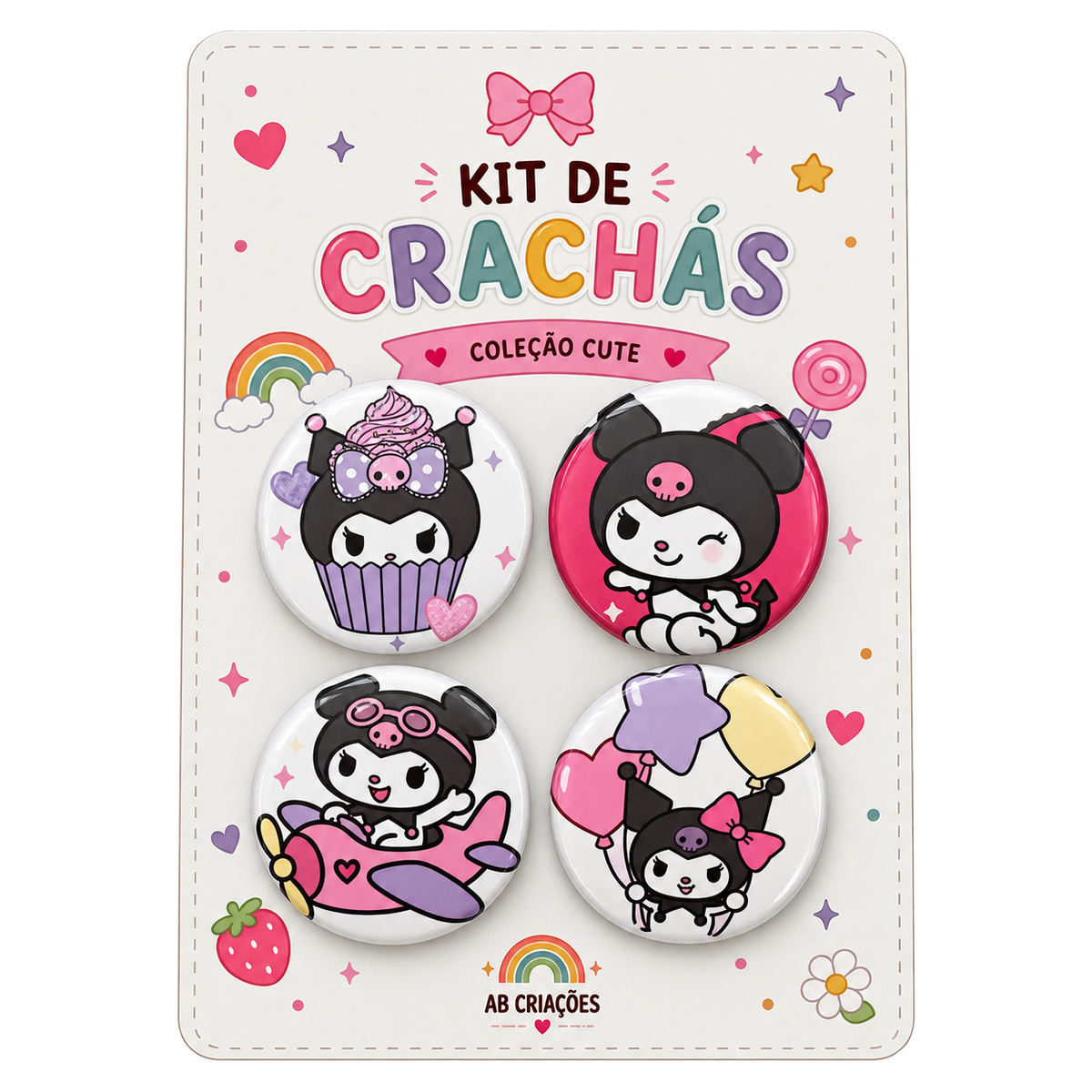Kit de Crachás Coleção Cute