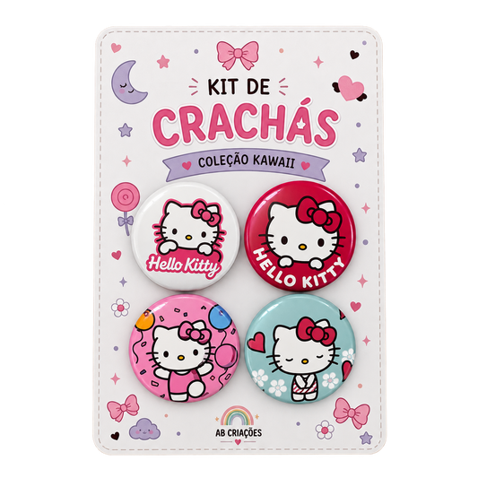 Kit de Crachás Coleção Hello Kitty