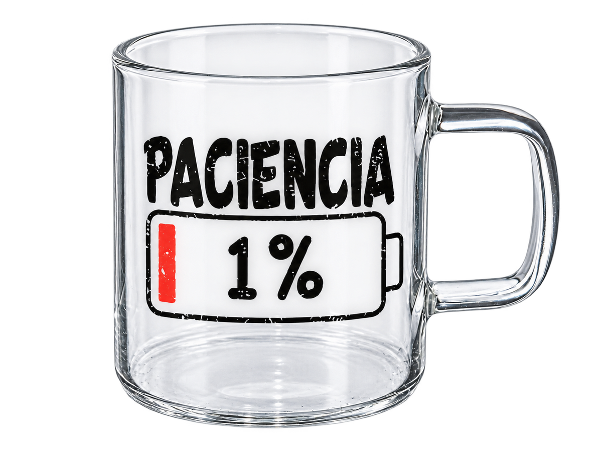 Chávena de Vidro “Paciência 1%”