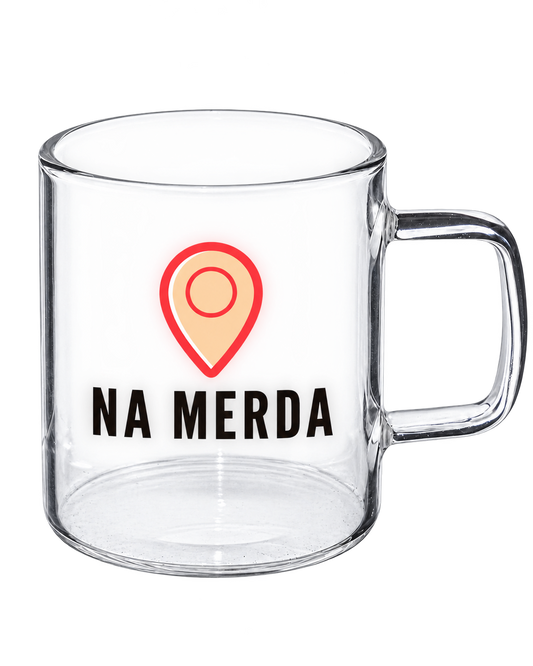 Chávena de Vidro “Na merda”