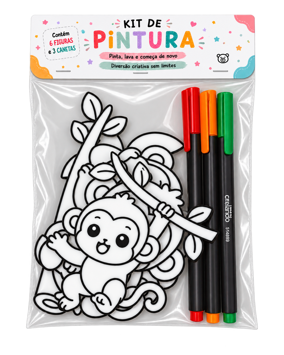 Kit de Pintura Lavável – Macacos