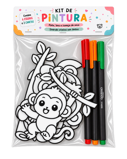 Kit de Pintura Lavável – Macacos