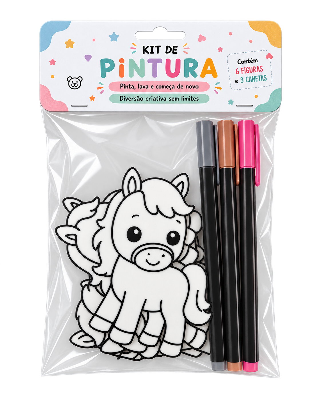 Kit de Pintura Lavável – Cavalos