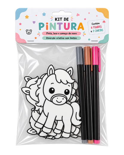 Kit de Pintura Lavável – Cavalos