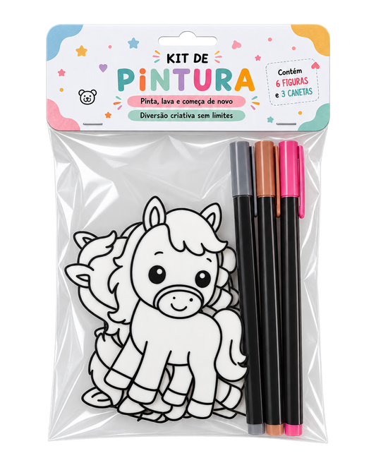Kit de Pintura Lavável – Cavalos