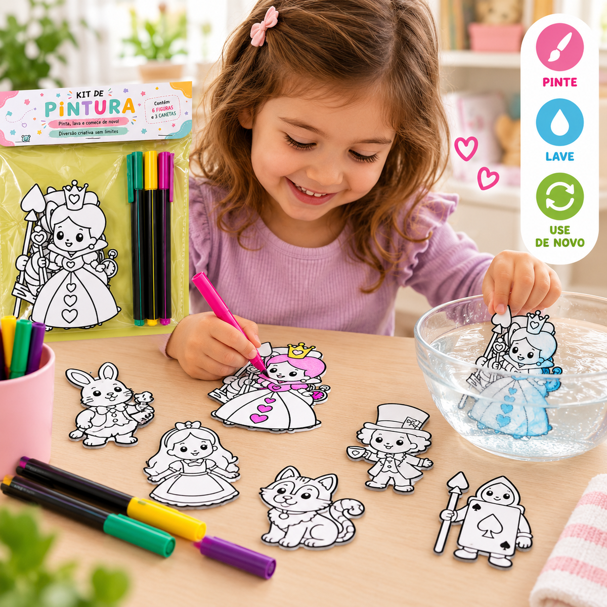 Kit de Pintura Lavável – País das Maravilhas