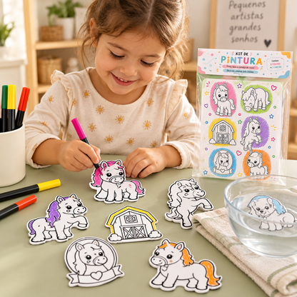 Kit de Pintura Lavável – Cavalos