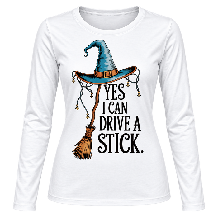 Camisola Mulher Halloween "Yes I Can Drive a Stick"