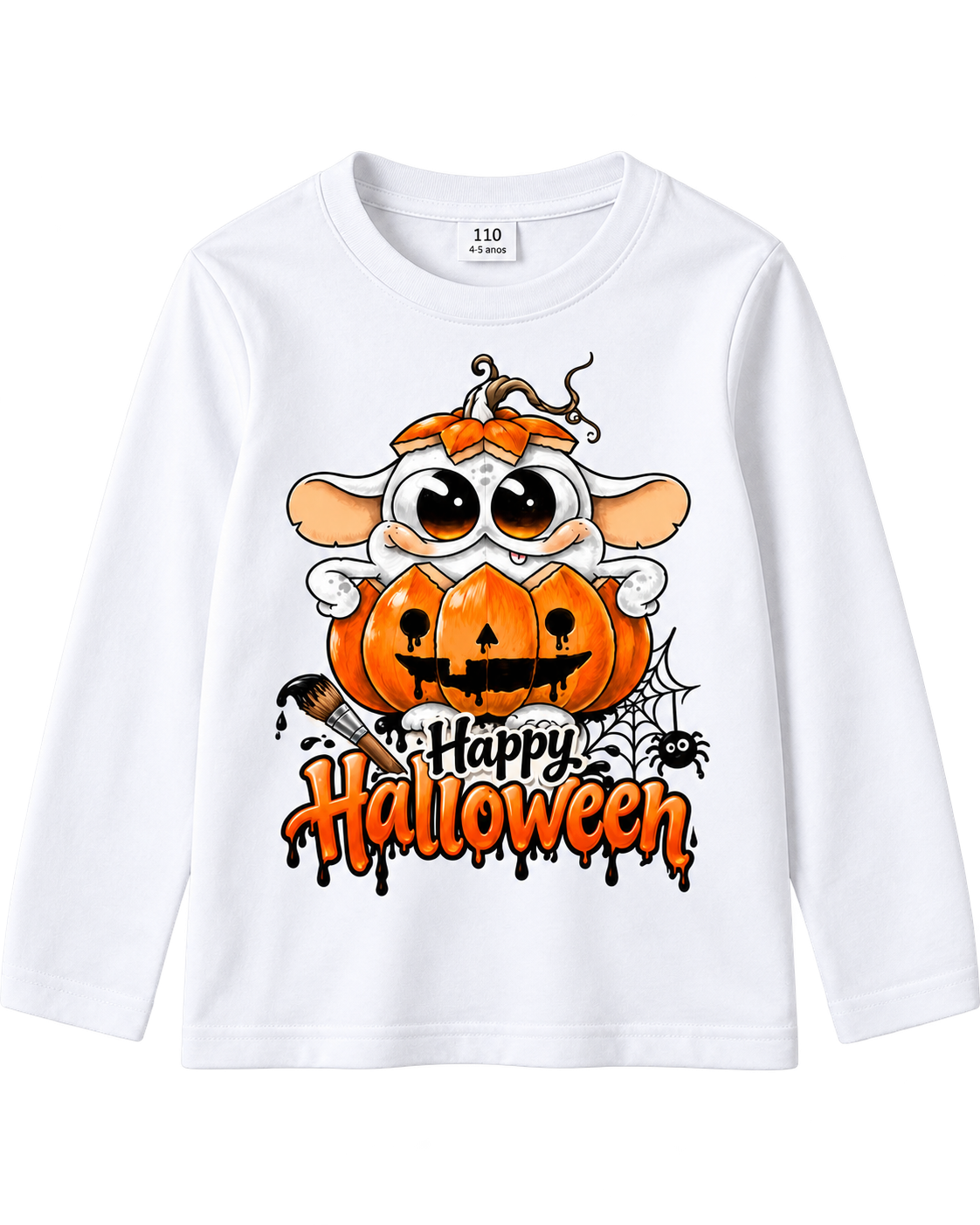 Camisola Infantil Halloween Abóbora Travessa