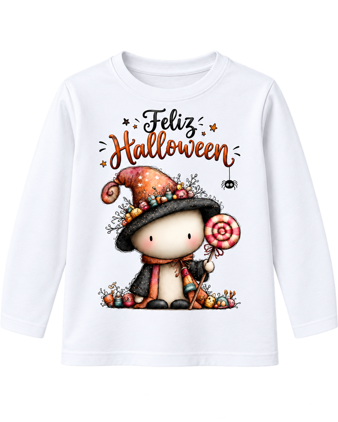 Camisola Infantil Halloween  Bruxinha dos Doces