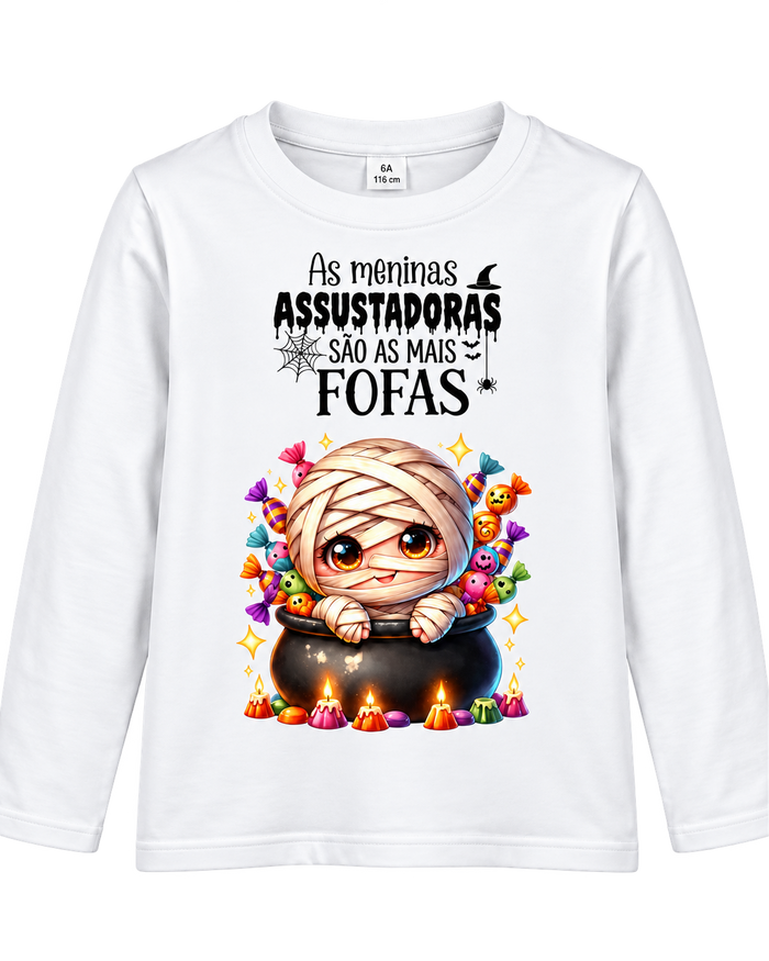 Camisola Infantil Halloween – As Meninas Assustadoras São as Mais Fofas