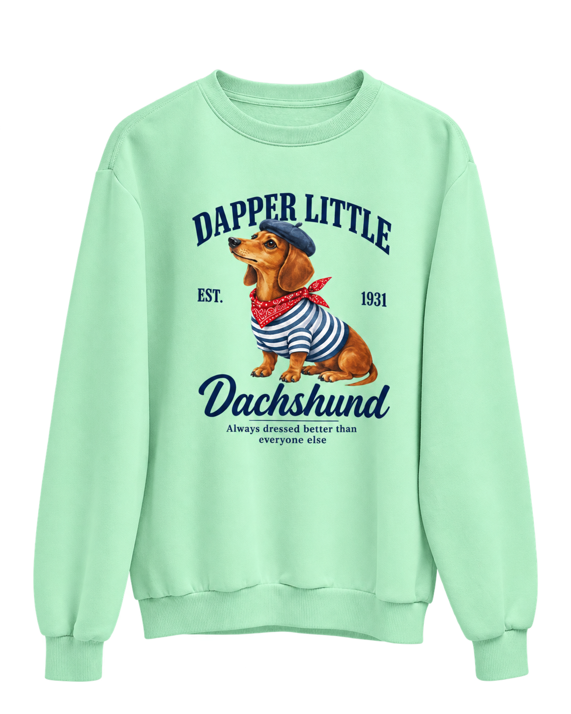 Frente — Sweat de Mulher S/ Capuz Dachshund