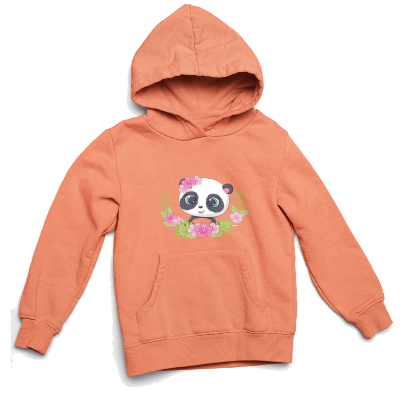 Sweat c/ Capuz Criança Panda Flores