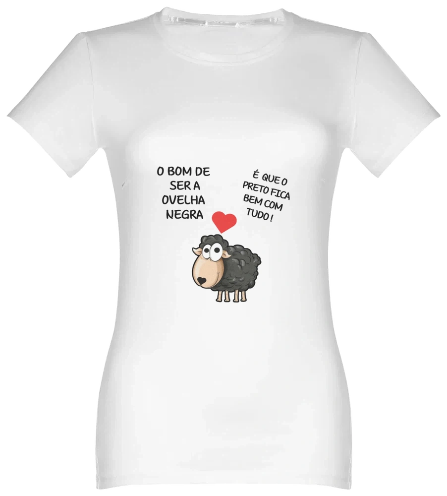 T-shirt Adulto Feminina Ovelha Negra