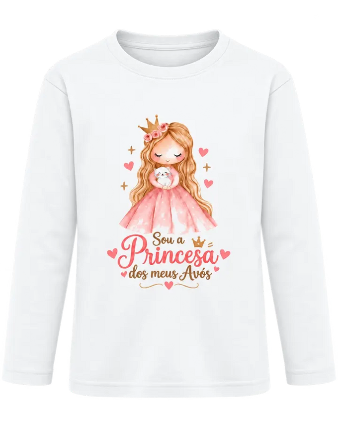 T-shirt de Manga Comprida Criança "Princesa dos Avós"