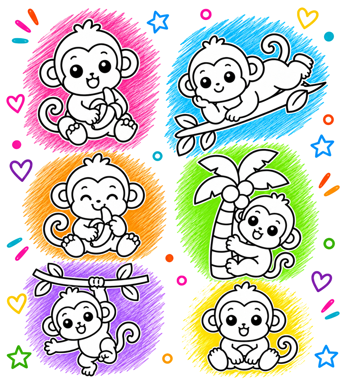 Kit de Pintura Lavável – Macacos