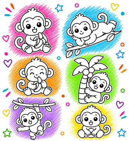 Kit de Pintura Lavável – Macacos