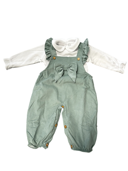Jardineiras Verdes com Camisola – Bebé