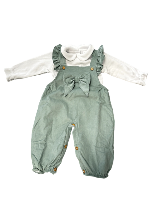 Jardineiras Verdes com Camisola – Bebé