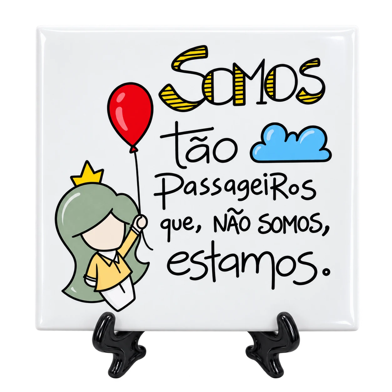Azulejo com frase