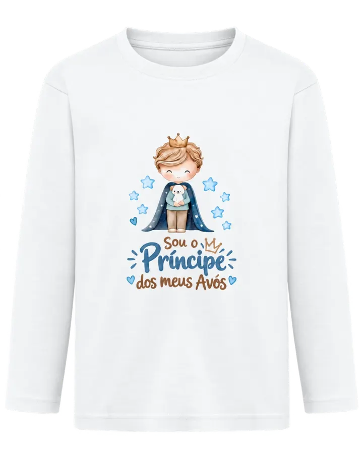T-shirt de Manga Comprida Criança "Príncipe dos Avós"